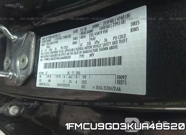 1FMCU9GD3KUA48520 фото 10