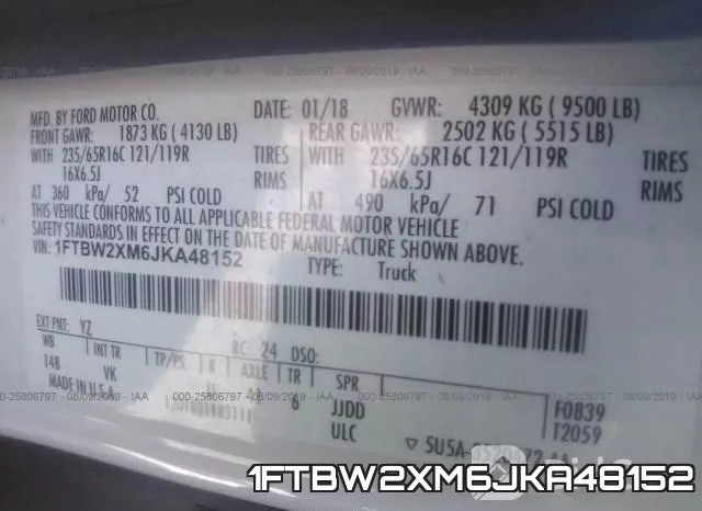 1FTBW2XM6JKA48152 фото 10