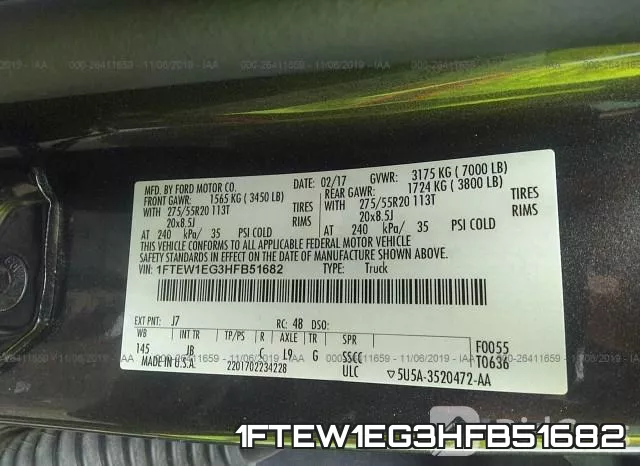 1FTEW1EG3HFB51682 фото 9
