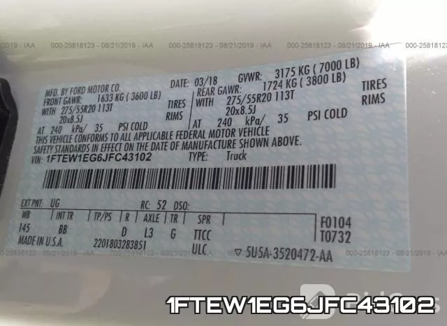1FTEW1EG6JFC43102 фото 10