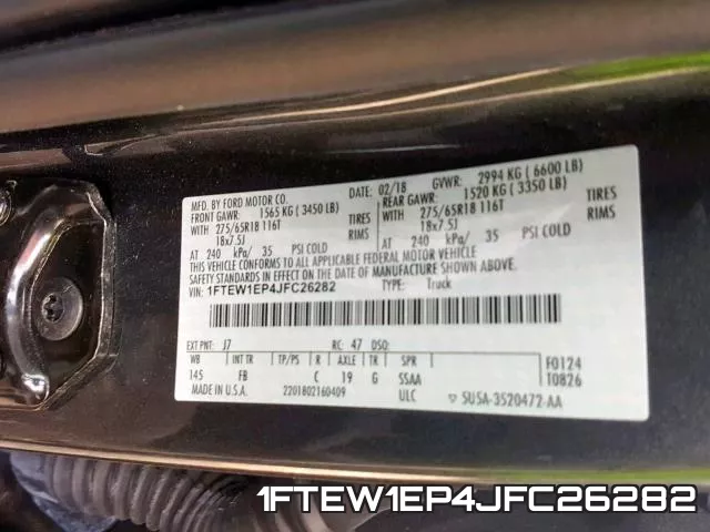 1FTEW1EP4JFC26282 фото 2