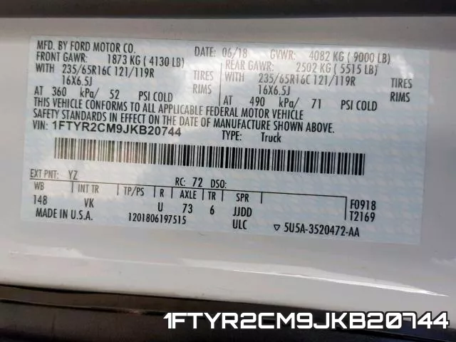 1FTYR2CM9JKB20744 фото 2