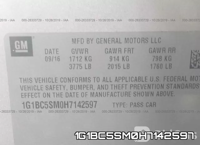 1G1BC5SM0H7142597 фото 10