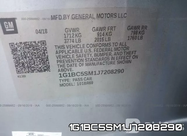 1G1BC5SM1J7208290 фото 10