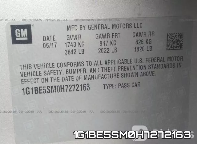 1G1BE5SM0H7272163 фото 10
