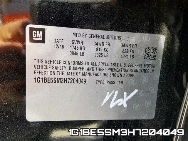 1G1BE5SM3H7204049 фото 2