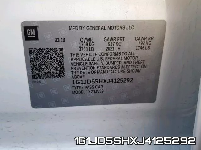 1G1JD5SHXJ4125292 фото 2