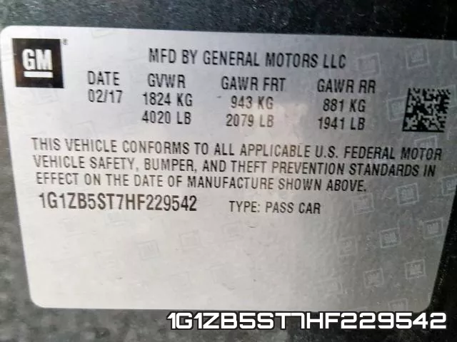 1G1ZB5ST7HF229542 фото 2