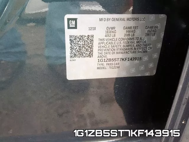 1G1ZB5ST7KF143915 фото 2
