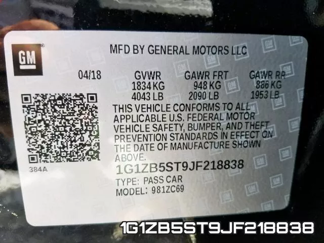 1G1ZB5ST9JF218838 фото 2
