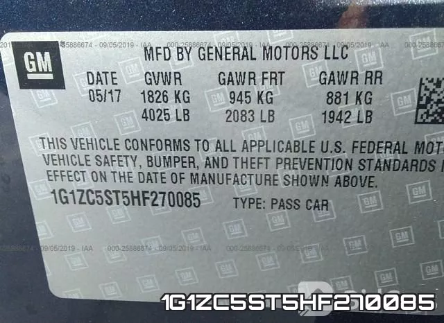 1G1ZC5ST5HF270085 фото 10