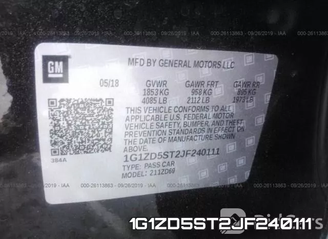 1G1ZD5ST2JF240111 фото 10