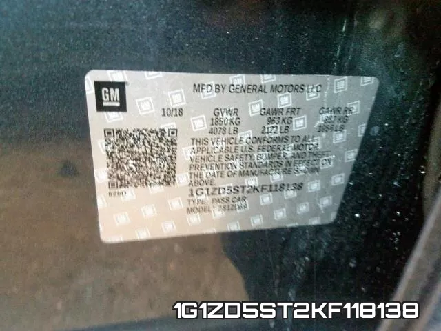 1G1ZD5ST2KF118138 фото 2