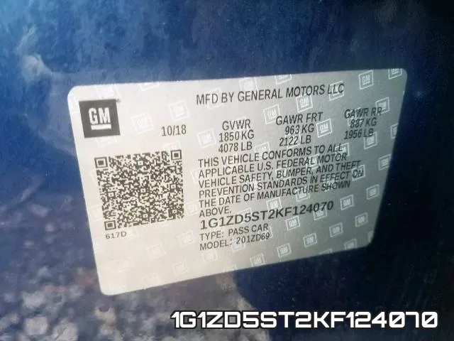 1G1ZD5ST2KF124070 фото 2