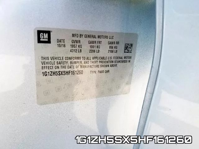 1G1ZH5SX5HF161260 фото 2