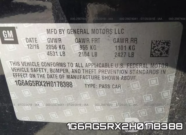 1G6AG5RX2H0178388 фото 10