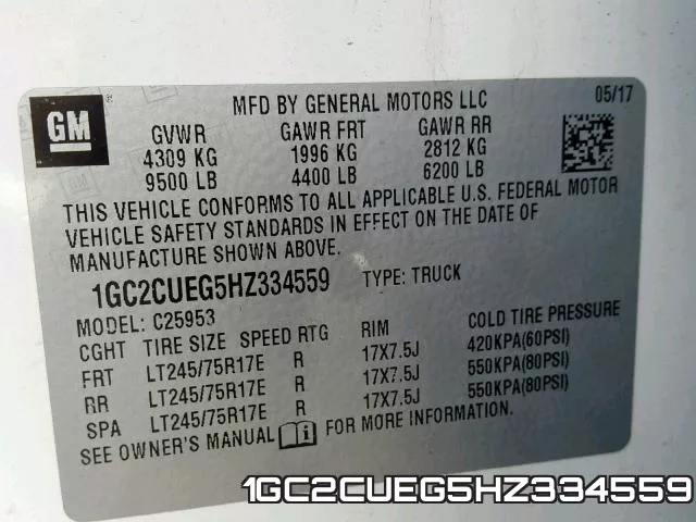 1GC2CUEG5HZ334559 фото 2