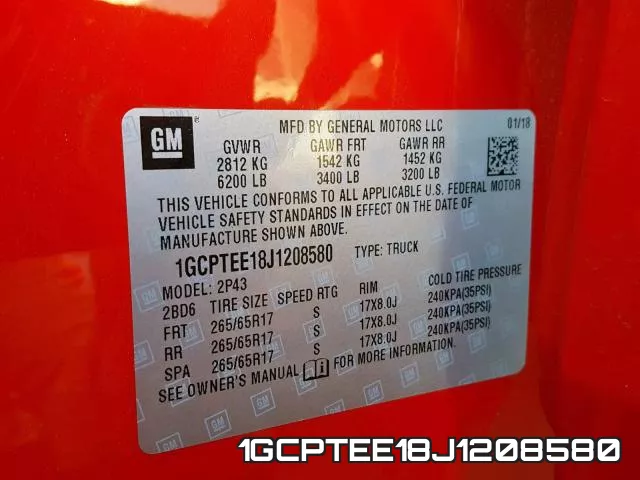 1GCPTEE18J1208580 фото 2