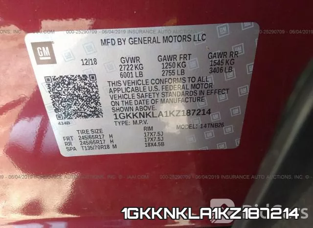 1GKKNKLA1KZ187214 фото 10