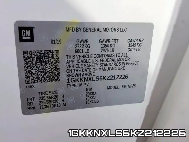 1GKKNXLS6KZ212226 фото 2