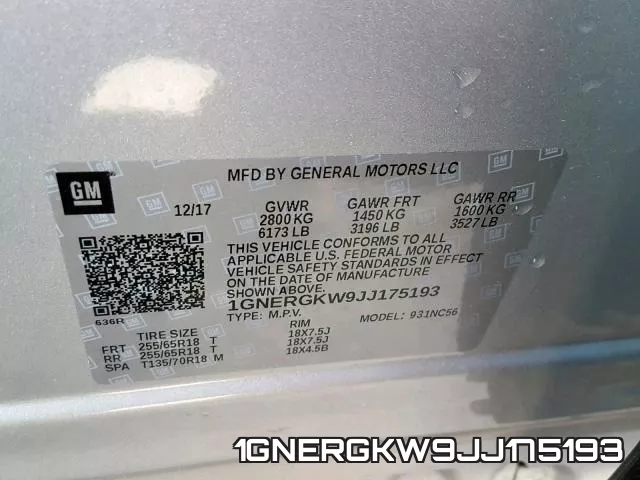 1GNERGKW9JJ175193 фото 2