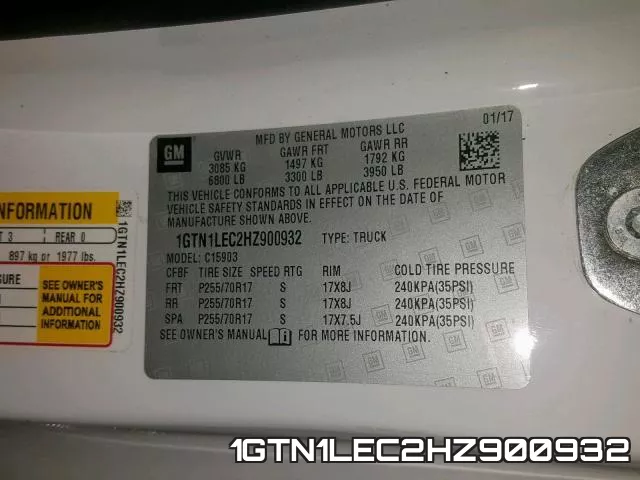 1GTN1LEC2HZ900932 фото 2