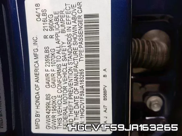 1HGCV1F59JA163265 фото 2