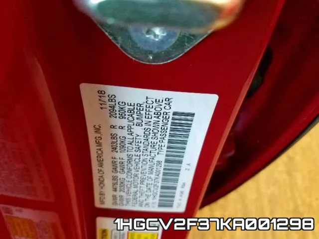 1HGCV2F37KA001298 фото 2