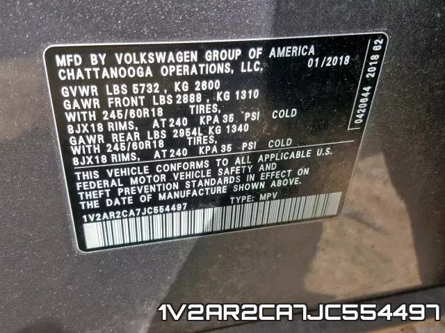 1V2AR2CA7JC554497 фото 2
