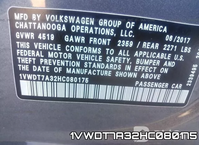 1VWDT7A32HC080175 фото 10
