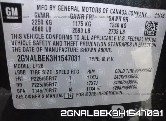 2GNALBEK3H1547031 фото 10