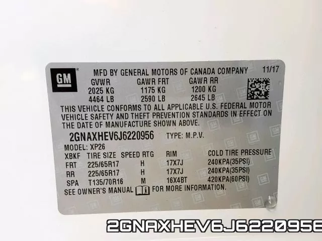 2GNAXHEV6J6220956 фото 2