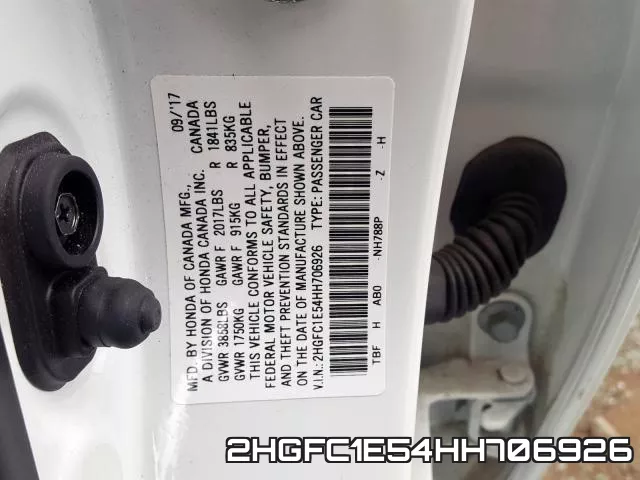 2HGFC1E54HH706926 фото 2