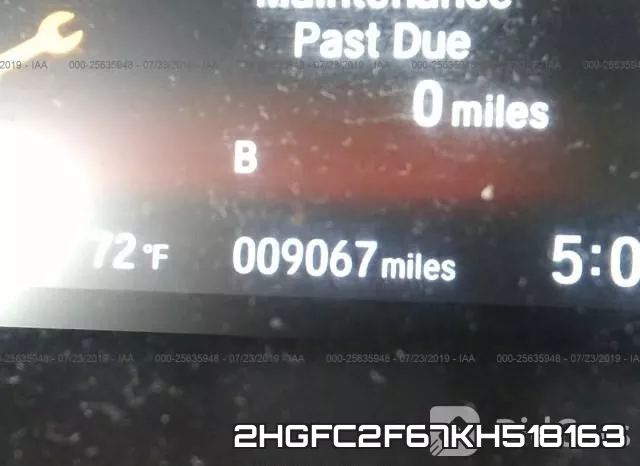 2HGFC2F67KH518163 фото 8