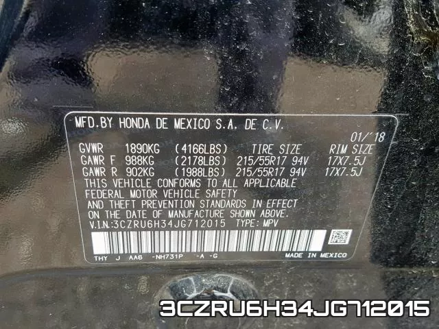 3CZRU6H34JG712015 фото 2