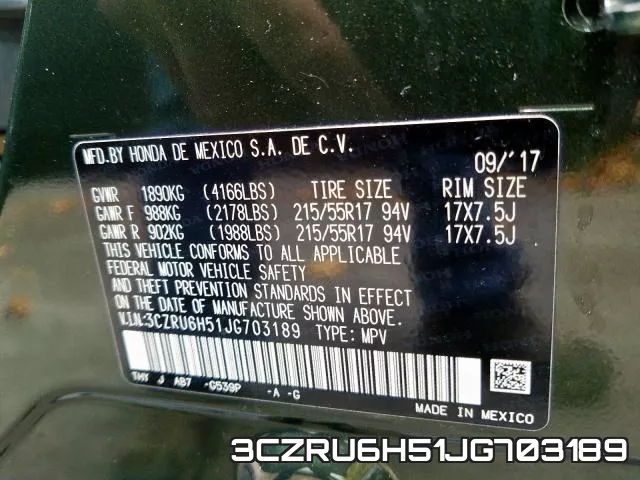 3CZRU6H51JG703189 фото 2