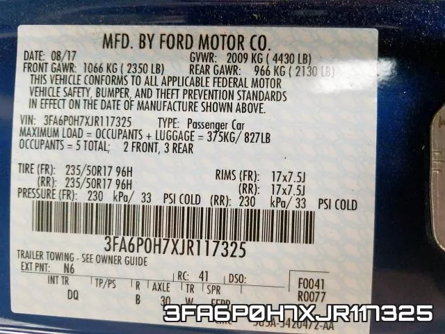 3FA6P0H7XJR117325 фото 2