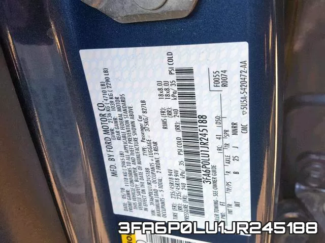 3FA6P0LU1JR245188 фото 2