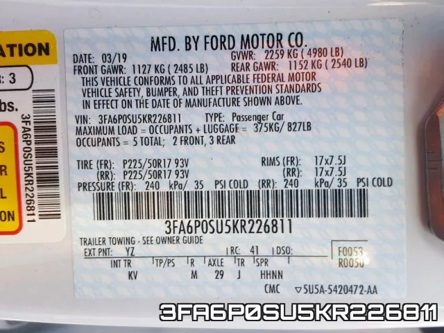 3FA6P0SU5KR226811 фото 2