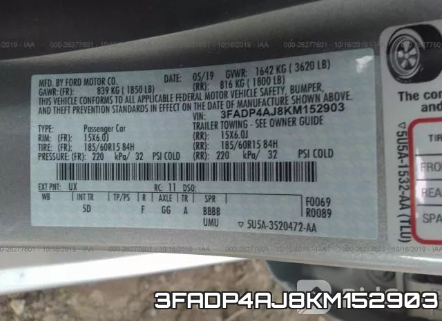 3FADP4AJ8KM152903 фото 9