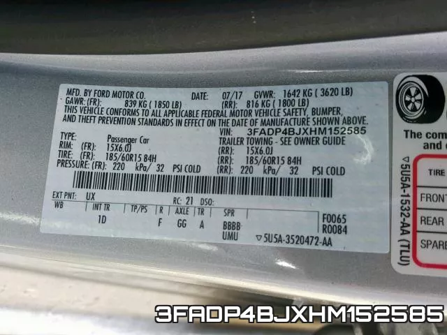 3FADP4BJXHM152585 фото 2