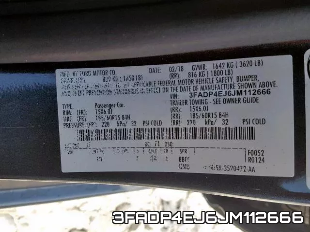 3FADP4EJ6JM112666 фото 2