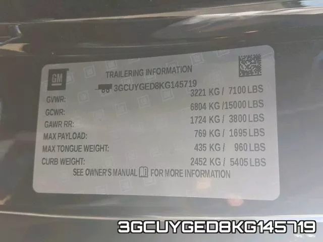 3GCUYGED8KG145719 фото 2