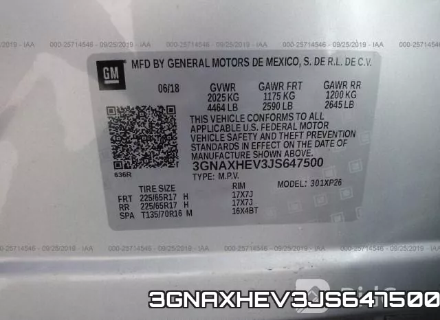 3GNAXHEV3JS647500 фото 10