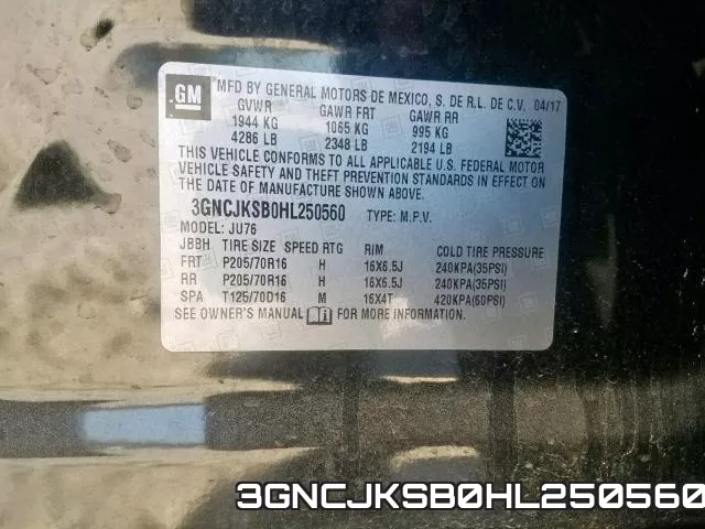 3GNCJKSB0HL250560 фото 2