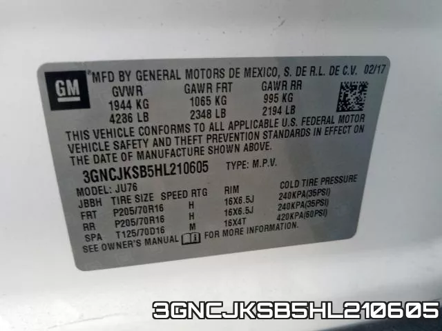 3GNCJKSB5HL210605 фото 2