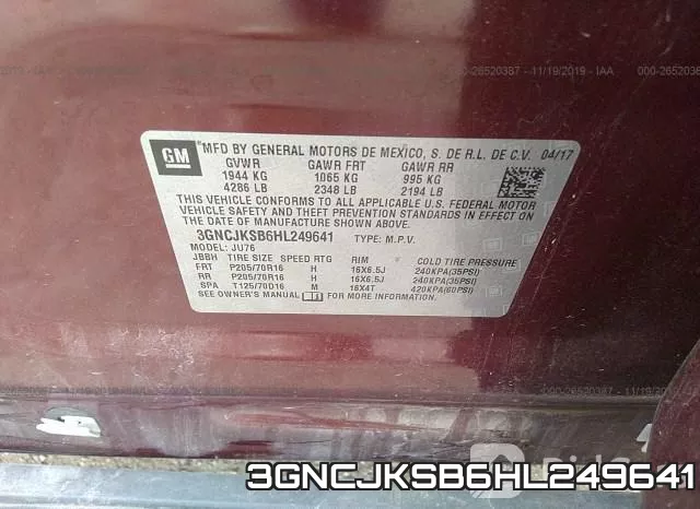 3GNCJKSB6HL249641 фото 10