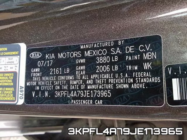 3KPFL4A79JE173965 фото 2