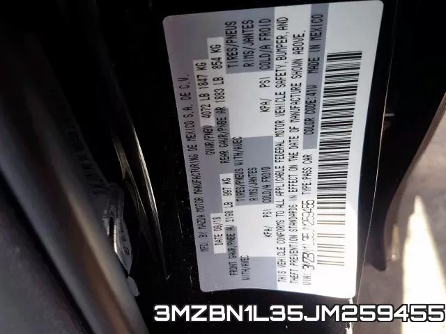 3MZBN1L35JM259455 фото 2