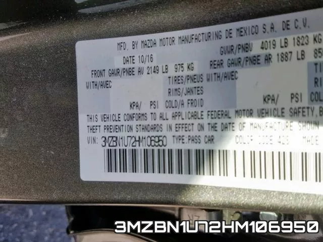3MZBN1U72HM106950 фото 2